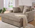 VanAcc Upholstered Sofa Bed Chaise Lounge Indoor with Armrests and Throw Pillows Plush Chair Bed for Living Room Sleeper Chair(Brown)