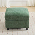 25”Square Storage Ottoman Module for Modular Sectional Sofa Living Room Coffee Table Sectional Ottoman Footrest for Convertible Couch Chenille Dark Green