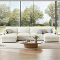 147 Cloud Sectional Couches for Living RoomU Shaped Oversized Modular Modern Linen Sofa with 2 Movable Ottoman6 Deep Seat with 2 Throw PillowsWarm White