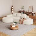KEIKI 108.5 L Shaped Corner Couch with Chaise Curved Sectional Sofa Upholstered Chenille Sectional Couch for Living Room Bedroom Beige
