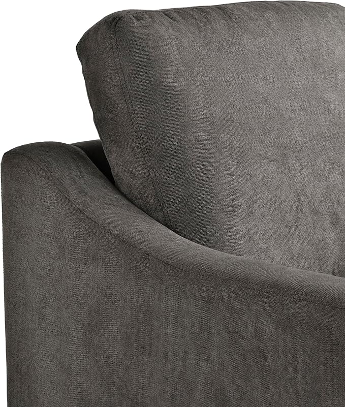 Serta® Armstrong 52 Soft Modern Sofa Sloped Track Arms Solid Wood Legs Easy Assembly Dream Coil® Comfort Soft Woven Polyester Fabric Gray