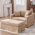 43.9 Oversized Reading Chair with OttomanBig Comfy ChairChenille Accent Chair with OttomanBrown Oversized Aaccent Chairs for Living Room