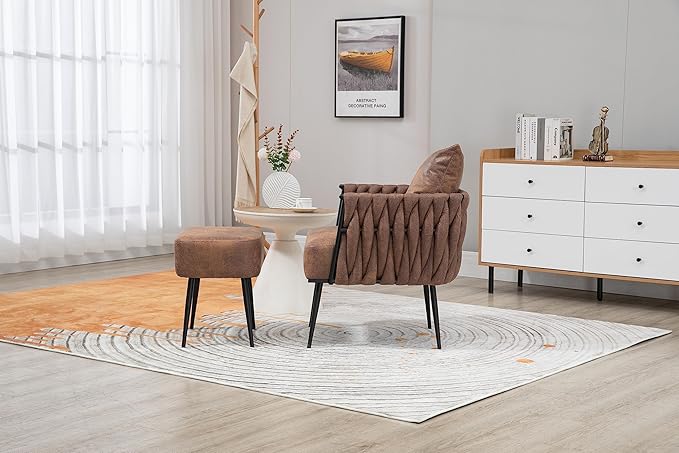Velvet Accent Chair Modern Upholstered Armchair Tufted Chair with Metal Frame Single Leisure Chairs for Living Room Bedroom
