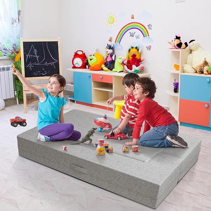 Daneey 10 Inch Folding Sofa Bed Couch Futon Sofa Bed Foam Floor Sofa Bed Floor Couch Sleeper Bed for Living Room Bedroom Dorm Guest Room Floor Mattress Twin Easy to Clean