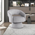 Lexicon 360 Degree Swivel Accent Chair Modern Comfy Corduroy Round Barrel Chair Open Back Plush Foam Cushions Metal Swivel Base for Living Room/Bedroom/Office Gray