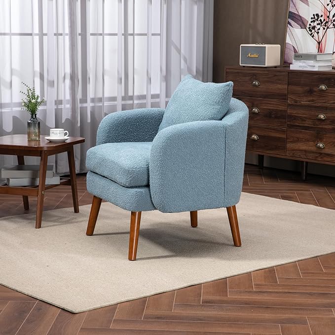 Wood Frame Armchair Modern Accent Chair Lounge Chair for Living Room