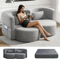 KEIKI 79 Convertible Floor Sofa Bed Fold ‌Teddy Sleeper Cloud Couch with Storage &amp Deep Seat Comfy Upholstery Curved Boneless Futon Couches 2-in-1 Sofas for Living Room Bedroom No Assembly G
