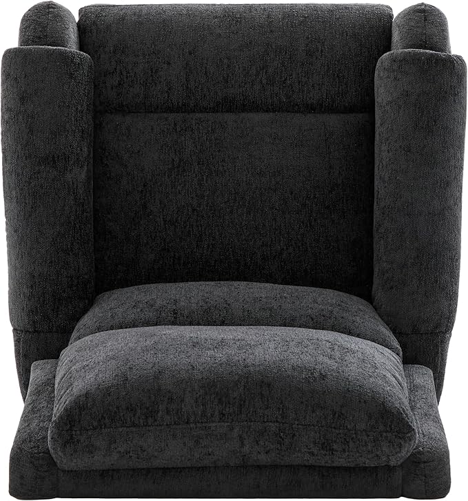Christopher Knight Home Harper Massage Recliner Chair with 8 Modes Chenille Upholstered Recliner Sofa Swivel Massage Chair with a Side Storage Pocket for Living Room/Bedroom Head Support Black