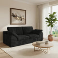 78.8 Cloud Sectional Couch Comfy 2 Seater Boneless Couch No Assembly Required Couches for Living Room Deep Seat Modular Sectional Sofa (Plush Black)