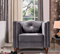 Lexie Velvet Upholstered Mid Century Modern Style Cozy Reading Side Club Arm Chair Sitting Accent Chairs for the Bedroom Living Room Nursery Kids Room and Home Office in Grey 31.5 Width