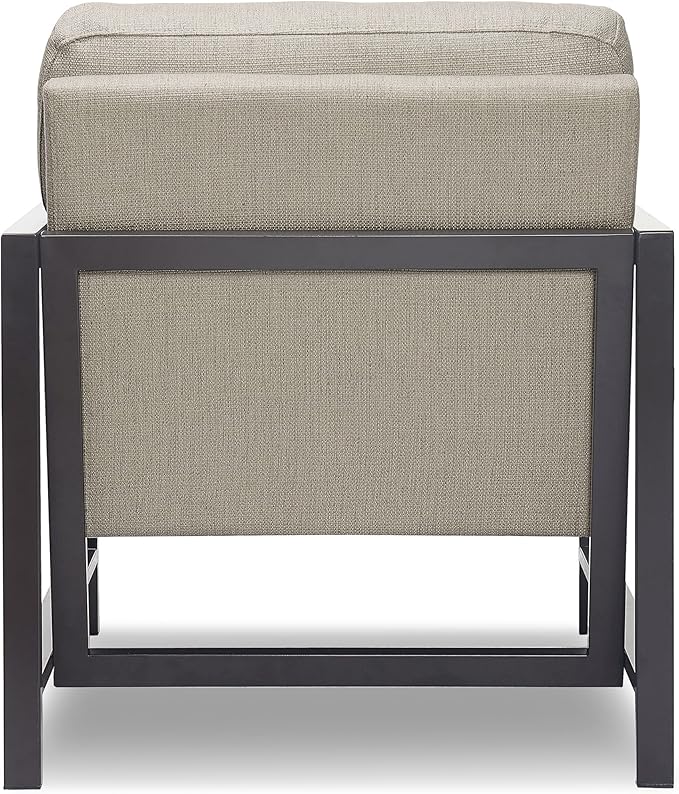 Tommy Hilfiger Russell Bronze Metal Frame Accent Chair Linen