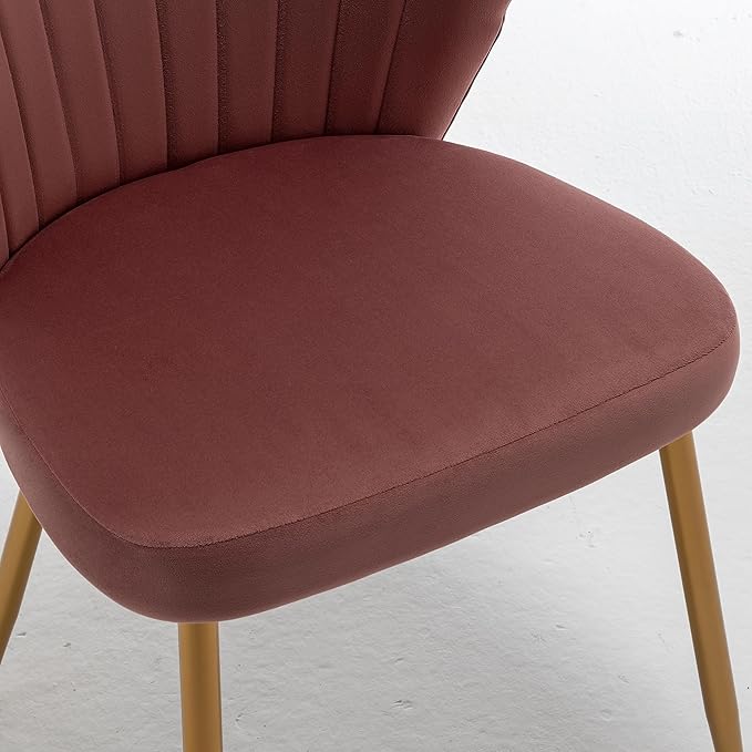 Modern Velvet Accent Chair for Living Room Bedroom Entryway or Small Spaces with Channel-Tufted Design Comfortable and Trendy Armless Seat Rose