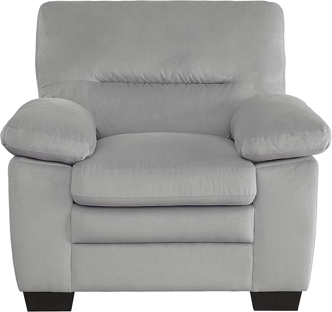 Lexicon Single Sofa Chair for Living Room Accent Chair Upholstered Armchair Comfy Chair for Bedroom/Office/Waiting Room Gray