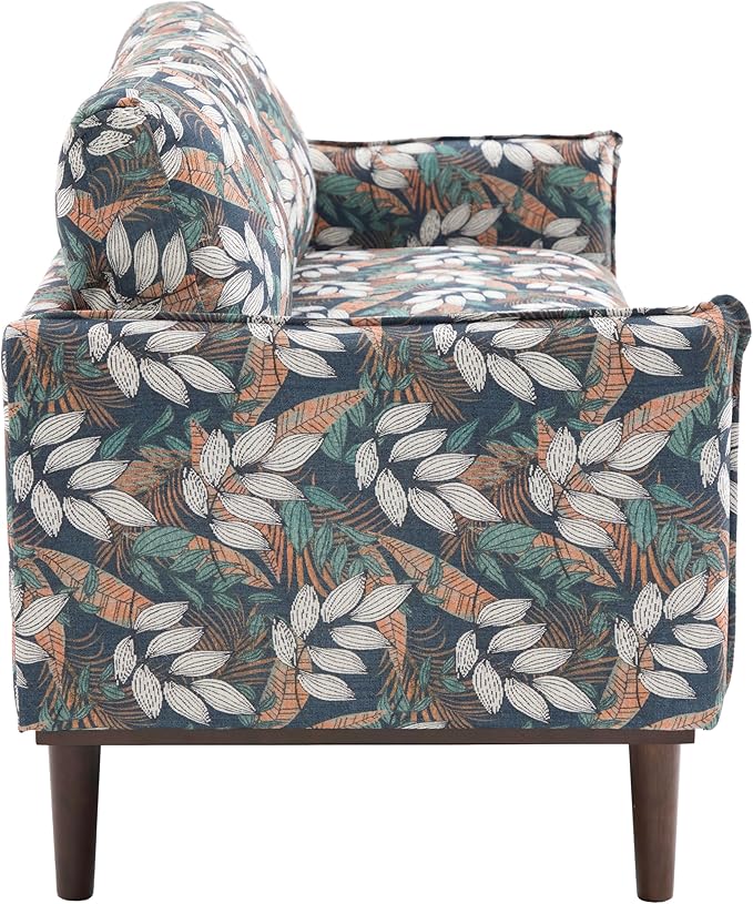Christopher Knight Home Brena Modern Chenille Upholstered Loveseat Sofa Wooden 2 Seater Sofa Couch with Deep Seat Comfy Cloud Couch for Living Room Bedroom Home Office Green+White