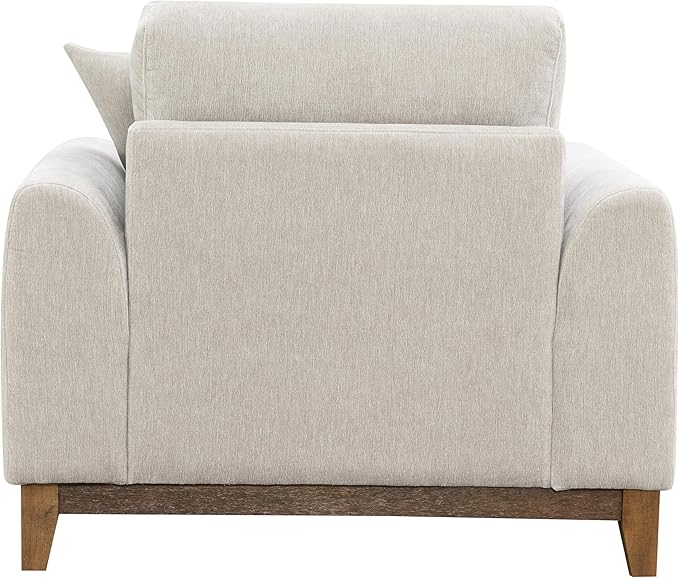 Furniture of America Naria Modern Chenille 40-inch Accent Chair with Soft Track Arm Slightly Tapered Leg for Living Room Light Grey