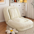 71 Upholstered Human Dog Bed for Adults &amp Pets 5 Adjustable Foldable Lazy Sofa Bed with 2 Soft Pillows for Bedroom Living Room Reading Corner Off White