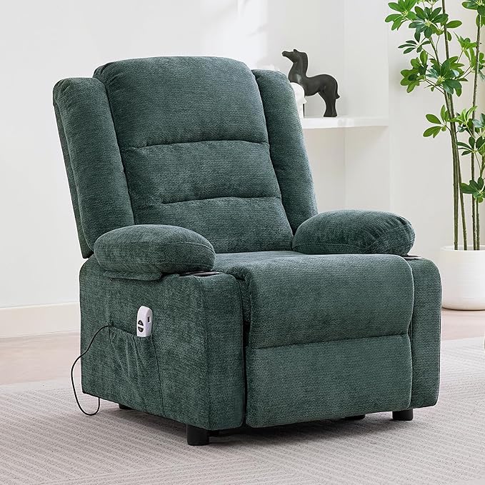 Power Recliner Chair with Cup Holders Electric Recliner Chair for Adults Living Room Reclining Chair Home Theater Seating Lounge Chair (2 Green)