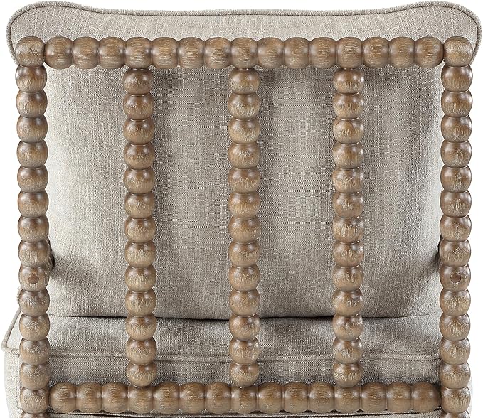 DUHOME Linen Fabric Spindle Accent Chair with Wood FrameModern Accent Chairs with Padded Spring Seat and Brushed White Base for Living Room Bedroom Farmhouse Home Office Belcony