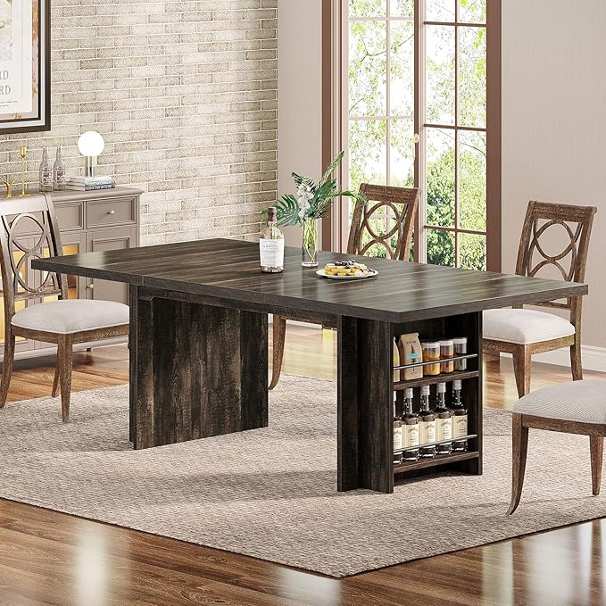 Tribesigns 62.99-Inch Computer Desk Modern Executive Office Desk Large Long Writing Table with Storage Shelves for Office Study Room (Black)
