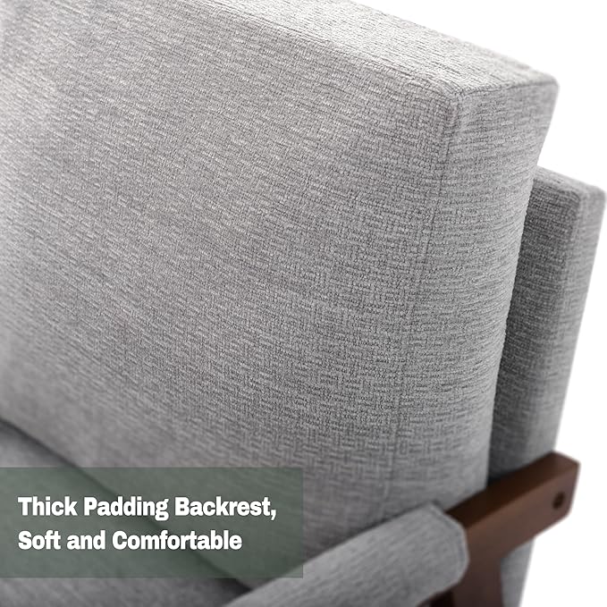 Grey Accent Chair for Bedroom &amp Living Room Mid Century Modern Accent Arm Chair Upholstered Anthropologie Accent Chair with Solid Wood Frame Fabric
