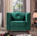 Lexie Velvet Upholstered Mid Century Modern Style Cozy Reading Side Club Arm Sitting Accent Chairs for The Bedroom Living Nursery Kids Room and Home Office Green