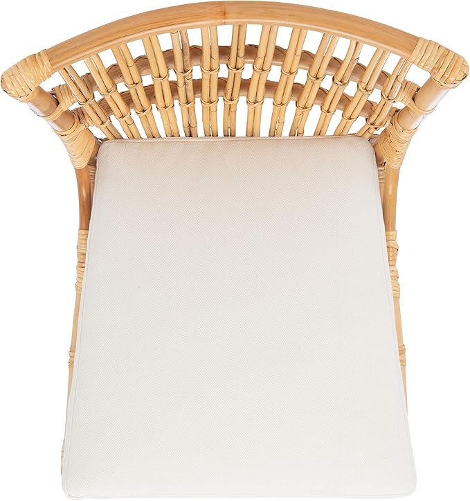 Safavieh Home Collection Erika Rattan Cushion (Set of 2) Accent Chair Natural/White