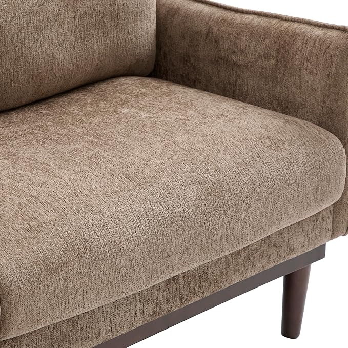Christopher Knight Home Brena Modern Fabric Upholstered Loveseat Sofa Wooden 2 Seater Sofa Couch with Deep Seat Comfy Cloud Couch for Living Room Bedroom Home Office Brown