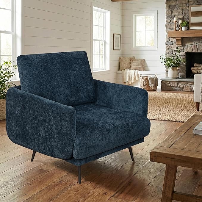 Oversized Accent Chair for Living Room Chairs Reading Arm Chair Comfy Modern Single Sofa Side Chairs with Metal Legs &amp Soft Cushion for Bedroom Waiting Room