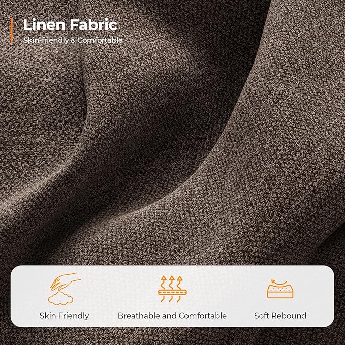 Fadware Sofa Couch 3 Seater Sofa with Suppleness Armrests Fabric Deep Seat Sofa with Upholstered Cushion&amp Backrests Modern Comfy Couch for Living Room Apartment