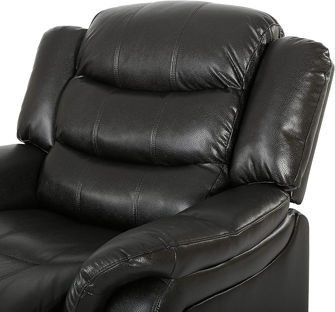 Christopher Knight Home GDFStudio Great Deal Furniture Merit Black Leather Recliner/Glider Chair