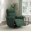 Lexicon Modern Swivel Glider Recliner Chair - Quiet 360 Swivel Chair Durable Microfiber Upholstered 2 Pillows Manual Reclining for Living Room Small Spaces Nursery Apartment Bedroom Green