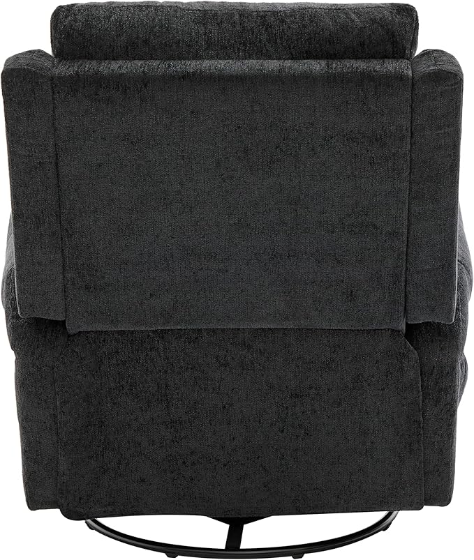Christopher Knight Home Harper Massage Recliner Chair with 8 Modes Chenille Upholstered Recliner Sofa Swivel Massage Chair with a Side Storage Pocket for Living Room/Bedroom Head Support Black