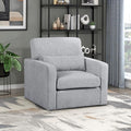 Lexicon Swivel Accent Chair Modern Armchair Home Theater Seating Boucle Fabric Upholstery Single Sofa Chair with Lumbar Pillow for Living Room/Bedroom Required Assembly Gray
