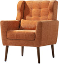 Harper &amp Bright Designs Modern Accent Living Room Chairs Comfy Chenille Fabric Upholstered Foam Filled Mid Century Arm Chairs for Living Room Reading Room BedroomOrange