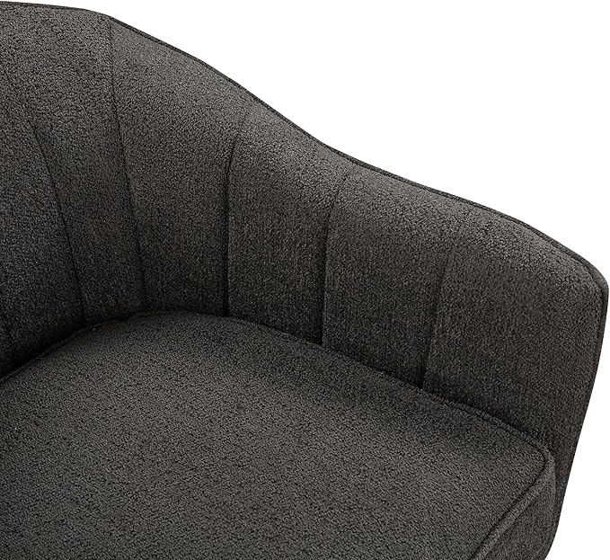 Lexicon Alard Tufted Fabric Barrel Accent Chair Charcoal