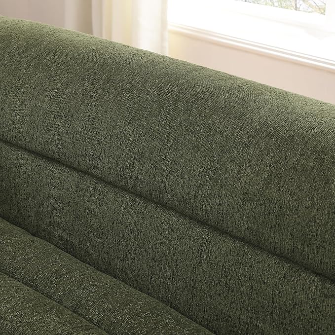 KEIKI 135 U-Shaped Chenille Modular Sectional Sofa with Chaise &amp 1 Ottoman &amp Wave-Shaped Armrest Modern Boneless 5-Seater Couch with Memory Foam Cushion No Assembly Required for Living Roo
