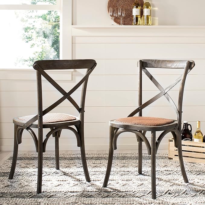 Safavieh American Homes Collection Franklin Farmhouse X-Back Antique White Side Chair
