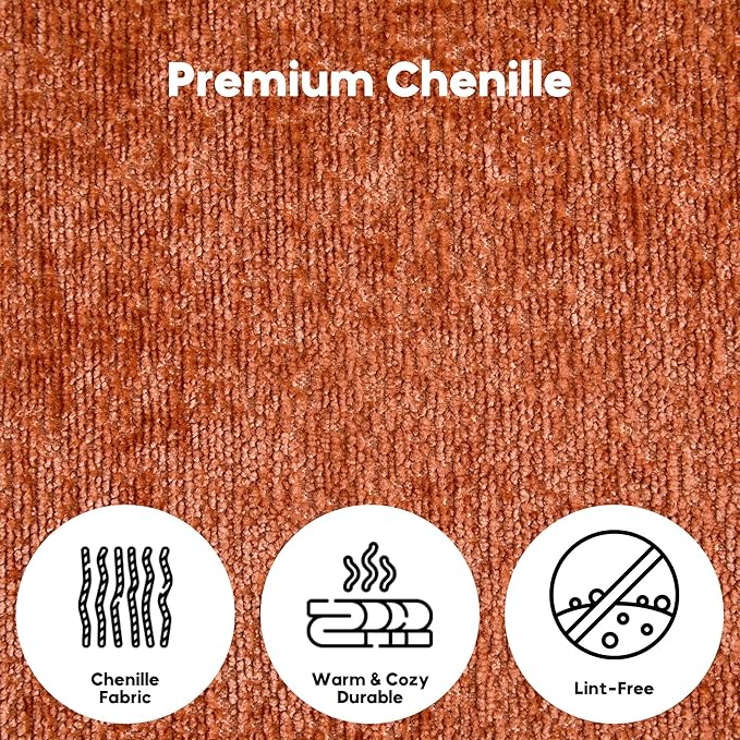 77 Convertible Sleeper Sofa Bed with Fixed-Shape Frame Modern Chenile Folding Boneless Couch with 2 Pillows Comfy Floor Sofa Couch for Living Room No Assembly Required Orange