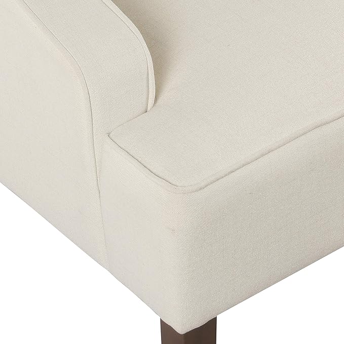 Homepop Upholstered Classic Swoop Arm Accent Chair Home DécorWarm Ivory