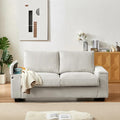 Sheng &amp Far Corduroy Loveseat Sofa Set with Storage Armrests and USB Charging Port 71 Wide Begie