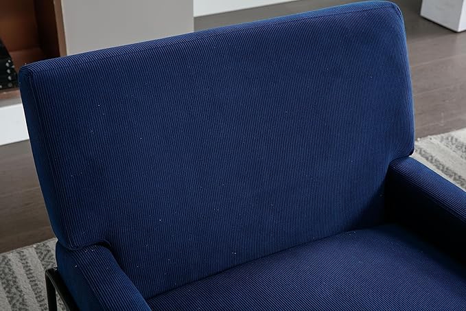 Generic Accent Chair Modern Industrial Slant Armchair with Metal Frame Premium High Density Soft Single Chair for Living Room Bedroom Navy