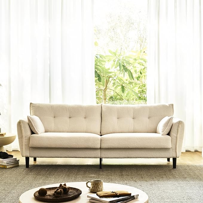 85.8 Modern Loveseat Sofa Love Seat Couches for Living Room Button Tufted Upholstered Furniture Solid &amp Easy to Install Small Couch for Bedroom Office Apartment