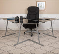 EMMA + OLIVER L-Shaped Computer Corner Glass Desk Gaming Desk Home Office Corner Desk Black