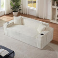 78'' Chenille Modular Loveseat White Boneless Loveseat with 2 Pillows Cloud Couch Love Seats for 2-Seater Upholstered Sectional Sofa for Living Room No Assembly Freely Combinable (80'' White)