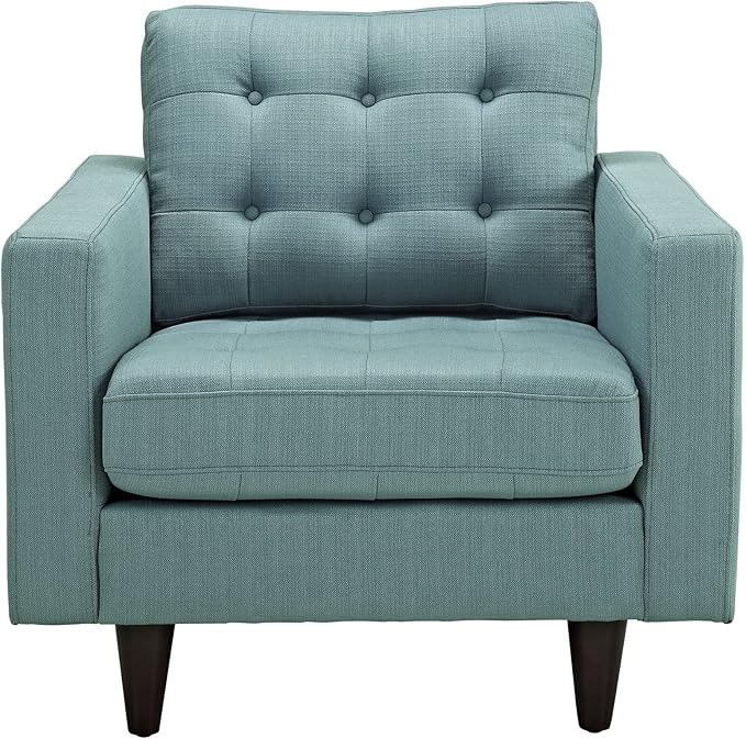Modway EEI-1013-LAG Empress Mid-Century Modern Upholstered Fabric Armchair in Laguna