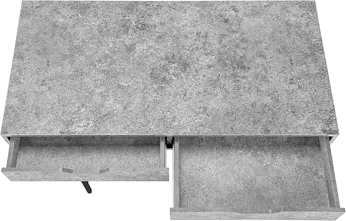 Computer Desk Home Office Laptop Storage Drawers 48 l Work Grey Laminate Black Metal Contemporary Modern