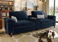 SITJOY 100 Oversized Sectional Couches for Living Room Extra Large Deep Seat Couch with Washable Covers Versatile Console Charging Ports Storage and Cupholders Loveseat Chenille in Blue