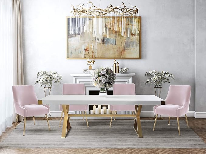 Tov Furniture Beatrix Blush Velvet Side Chair