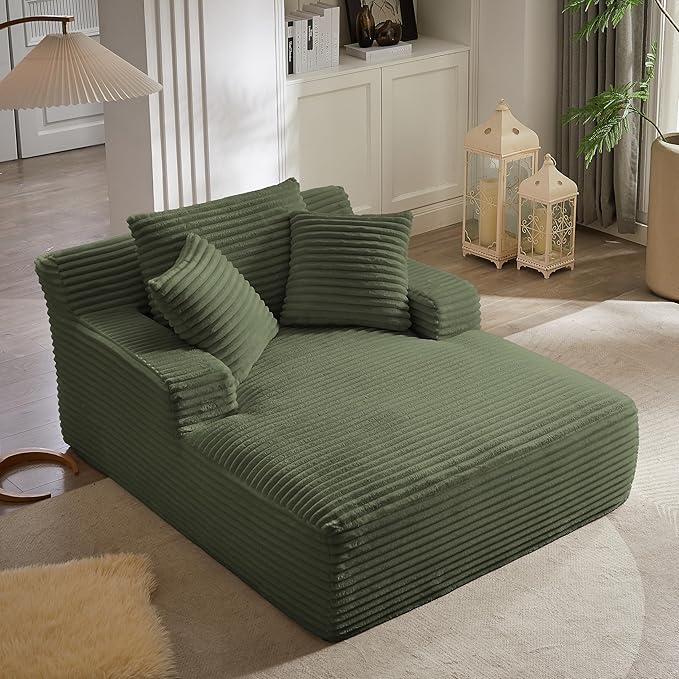 KEIKI 66 Oversized Chaise Lounge Chair No Assembly Modern Boneless Lounger for Home Office or Studio Space-Saving Sleeper Chair for Reading Break-Time Naps &amp Casual Lounging