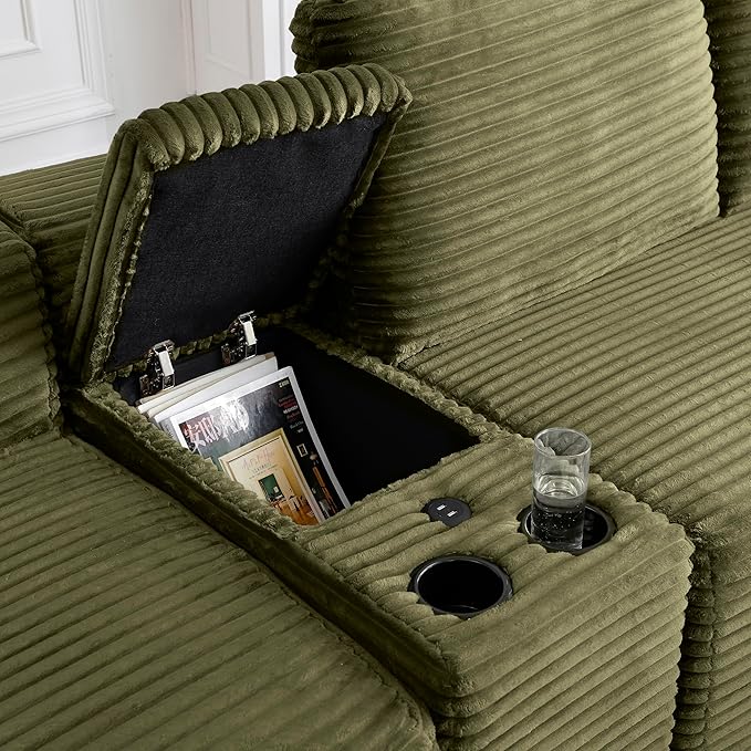 150 Oversized U Shaped Cloud Sectional Couches for Living Room Comfy Fluffy Corduroy Upholstered Boneless Couch Large Modular Sectional Sofa with Ottomans Cup Holder USB Port Console | Storage